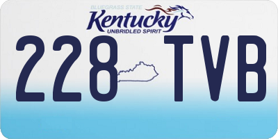 KY license plate 228TVB