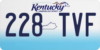 KY license plate 228TVF