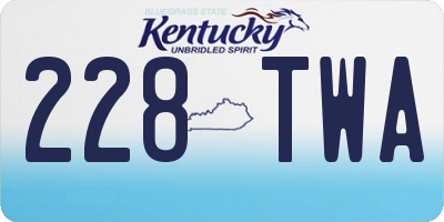 KY license plate 228TWA