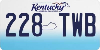 KY license plate 228TWB
