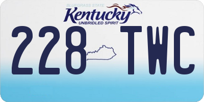 KY license plate 228TWC