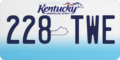KY license plate 228TWE