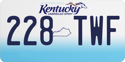 KY license plate 228TWF