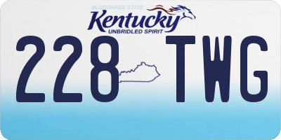 KY license plate 228TWG