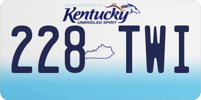 KY license plate 228TWI