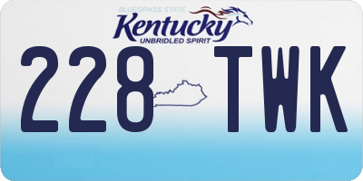 KY license plate 228TWK