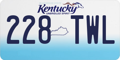 KY license plate 228TWL