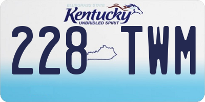 KY license plate 228TWM