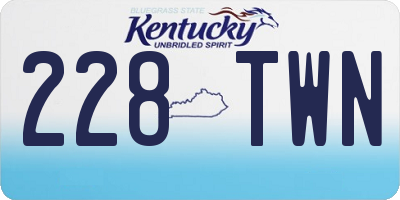 KY license plate 228TWN