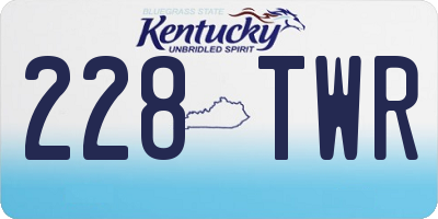 KY license plate 228TWR