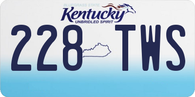 KY license plate 228TWS