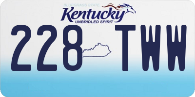 KY license plate 228TWW
