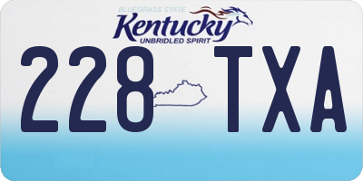 KY license plate 228TXA
