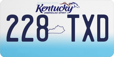 KY license plate 228TXD