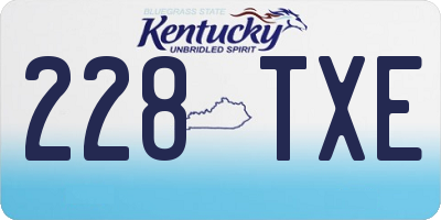 KY license plate 228TXE