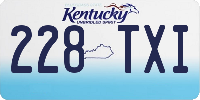 KY license plate 228TXI