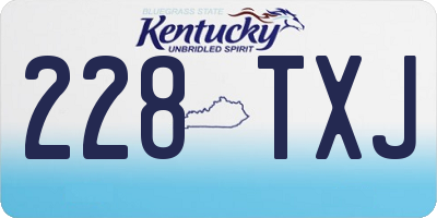 KY license plate 228TXJ