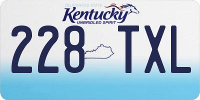KY license plate 228TXL