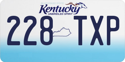 KY license plate 228TXP