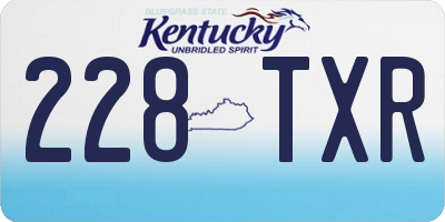 KY license plate 228TXR