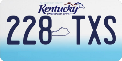 KY license plate 228TXS