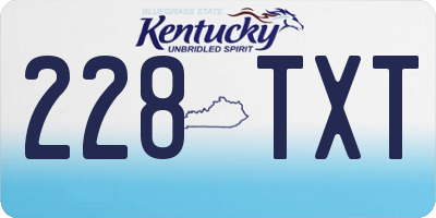 KY license plate 228TXT