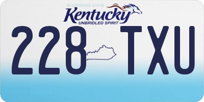 KY license plate 228TXU