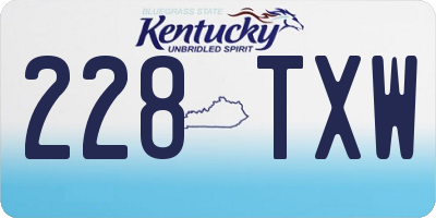 KY license plate 228TXW