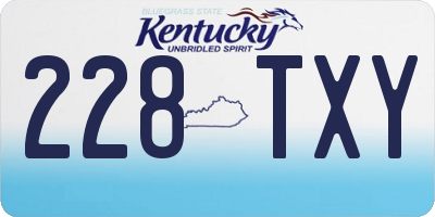 KY license plate 228TXY