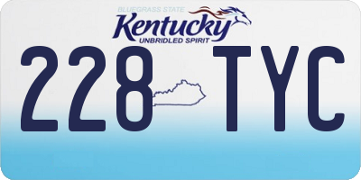 KY license plate 228TYC