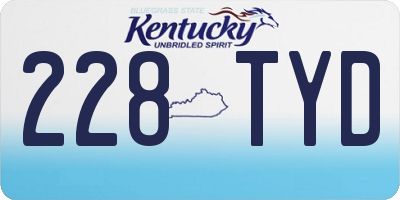 KY license plate 228TYD