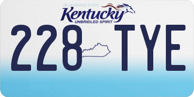 KY license plate 228TYE
