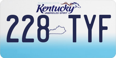 KY license plate 228TYF