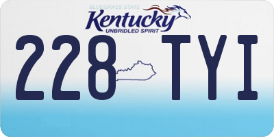 KY license plate 228TYI