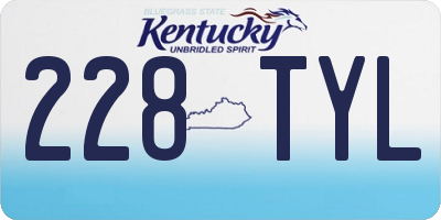 KY license plate 228TYL