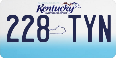 KY license plate 228TYN