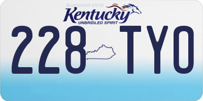 KY license plate 228TYO