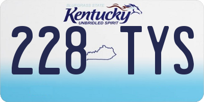 KY license plate 228TYS