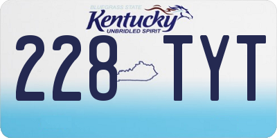 KY license plate 228TYT