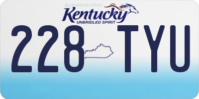 KY license plate 228TYU