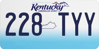 KY license plate 228TYY