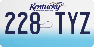 KY license plate 228TYZ