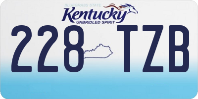 KY license plate 228TZB