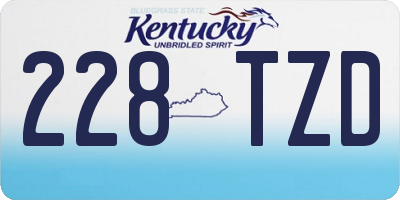 KY license plate 228TZD
