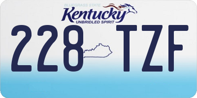 KY license plate 228TZF