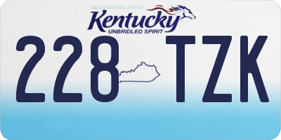 KY license plate 228TZK