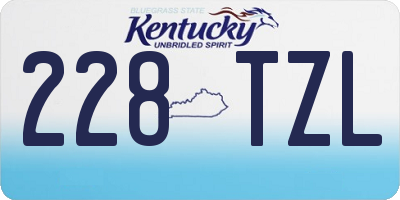 KY license plate 228TZL