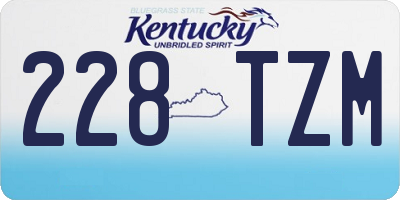 KY license plate 228TZM