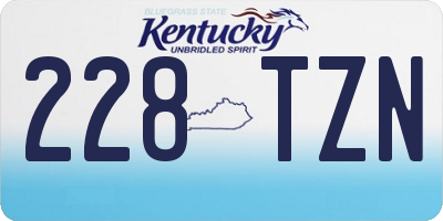 KY license plate 228TZN