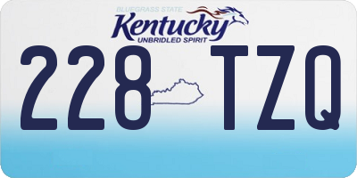 KY license plate 228TZQ